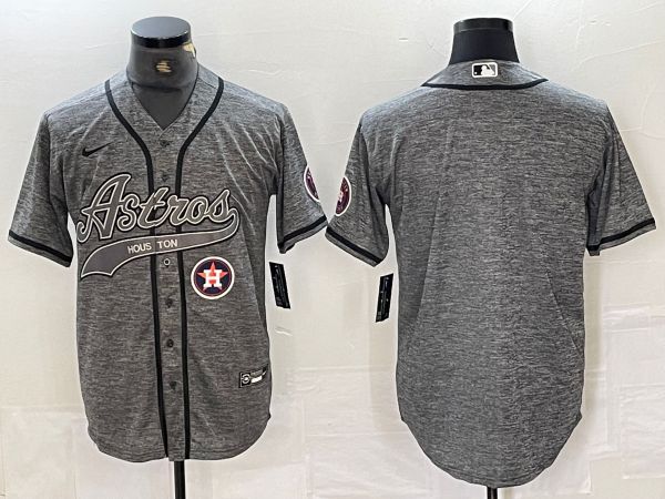 Men Houston Astros Blank Grey 2024 Nike Co Branding Game MLB Jersey style 8->houston astros->MLB Jersey